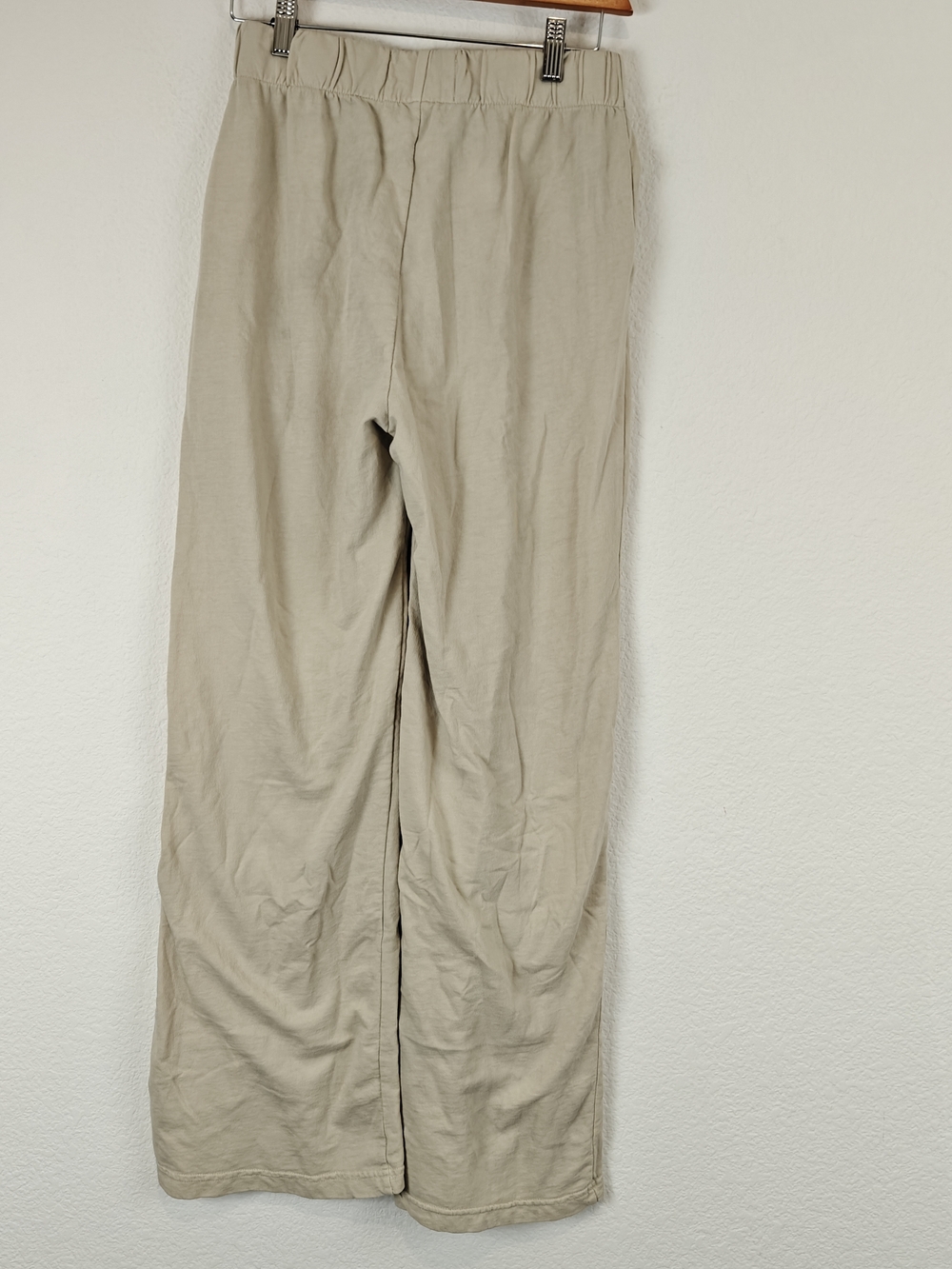 Talentless French Terry Lounge Pants Bone Minimal Cozy Wide Leg Cotton Sz Small - Picture 10 of 13
